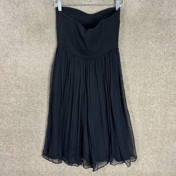Diane Von Furstenberg Asti Dress Size 8 Black Strapless Silk & Jersey‎ Cocktail - Picture 7 of 11